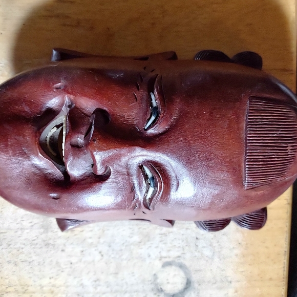 Set of 3 Japanese mask carvings. - Picture 5 of 9